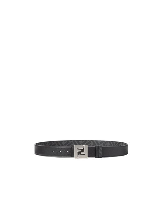 Fendi White Ff Squared Reversible Belt for men