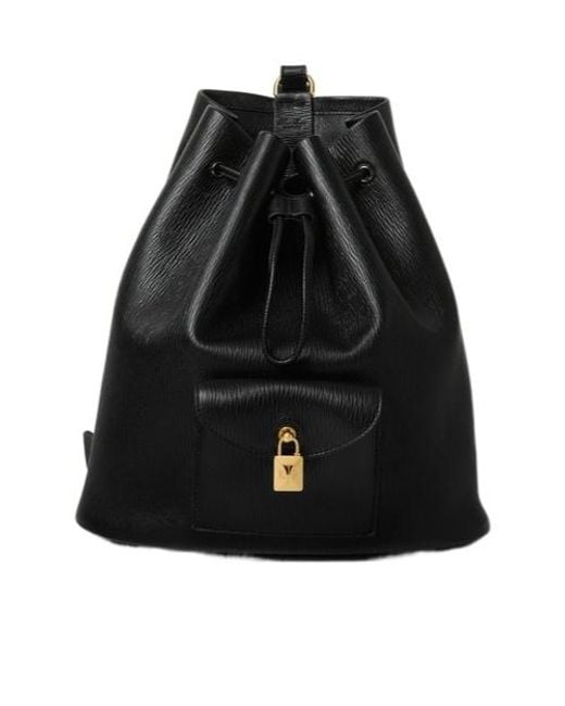 Loro Piana Black Extra Drawstring L27 Backpack