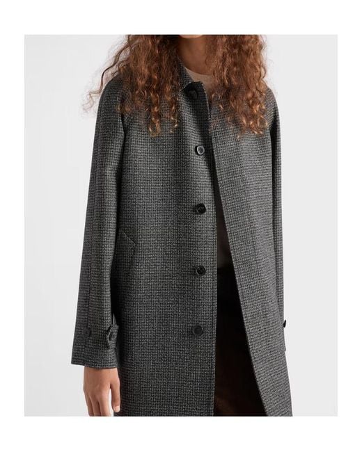 Prada Gray Long-Sleeved Button-Up Coat for men