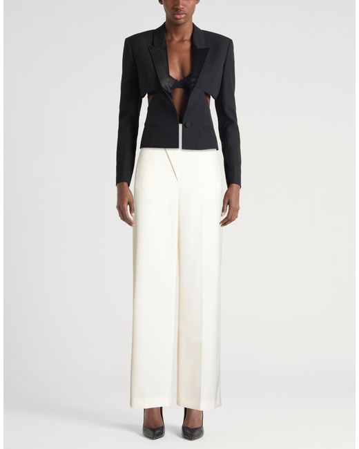 MM6 by Maison Margiela White Solid Color Loose Dress Pants