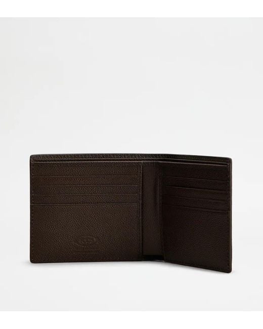 Tod's Brown Pebbled Leather Wallet for men
