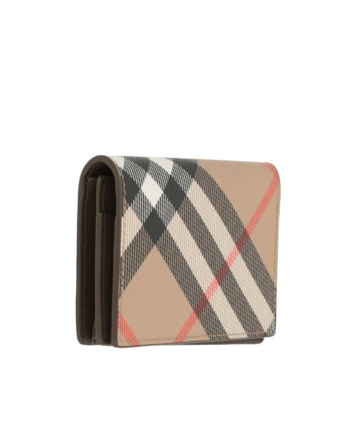 Burberry Gray Nova Check Bi-Fold Card Holder for men
