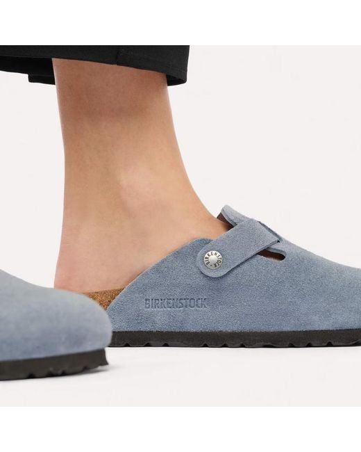 Birkenstock Gray Boston Buckled Clogs