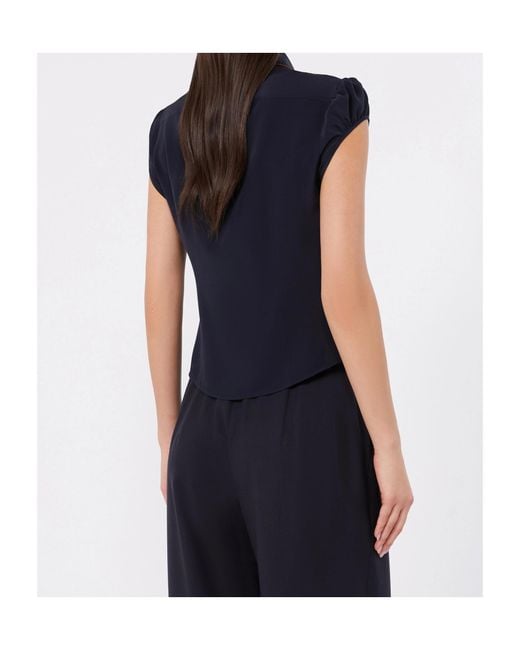 Max Mara Blue Studio Crepe De Chine Shirt