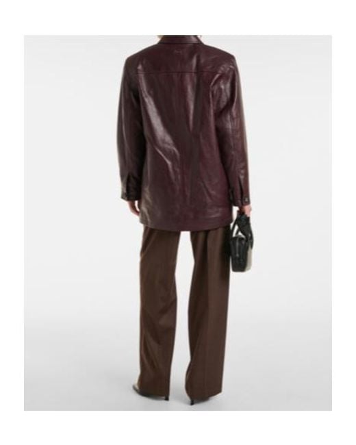 Magda Butrym Brown Oversized Leather Jacket