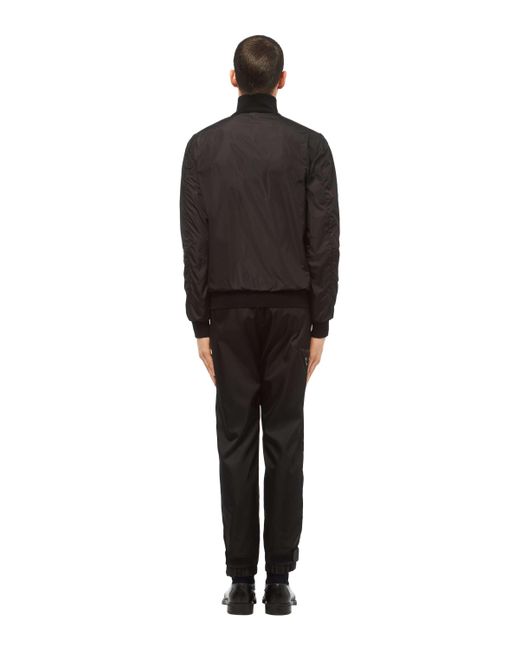Prada Black Logo Plaque Reversible Jacket for men