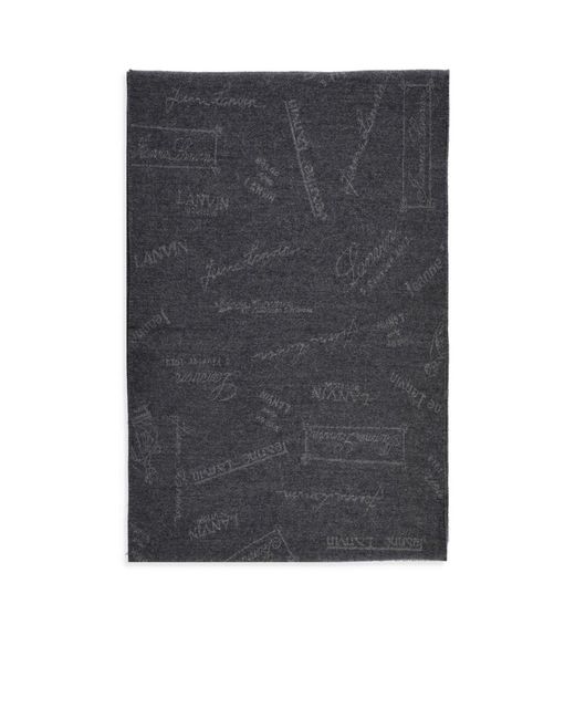 Lanvin Gray Frayed Hem Scarf