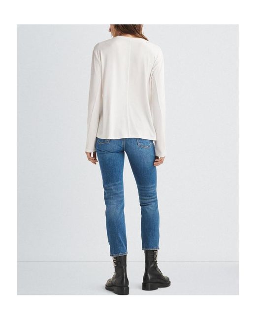 Rag & Bone White Knitted Long-Sleeved T-Shirt