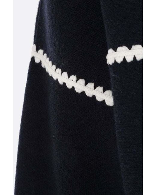 Palm Angels Blue Logo Intarsia-Knit Jumper for men