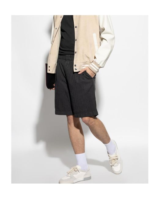 Eleventy Black Tailored Casual Pleated Shorts for men