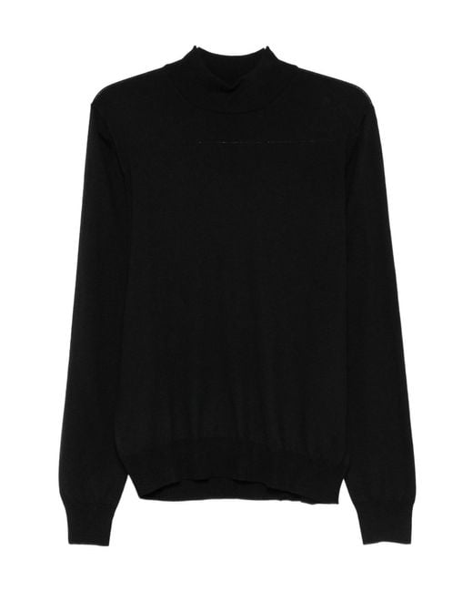 Tagliatore Black Turtleneck Sweater for men