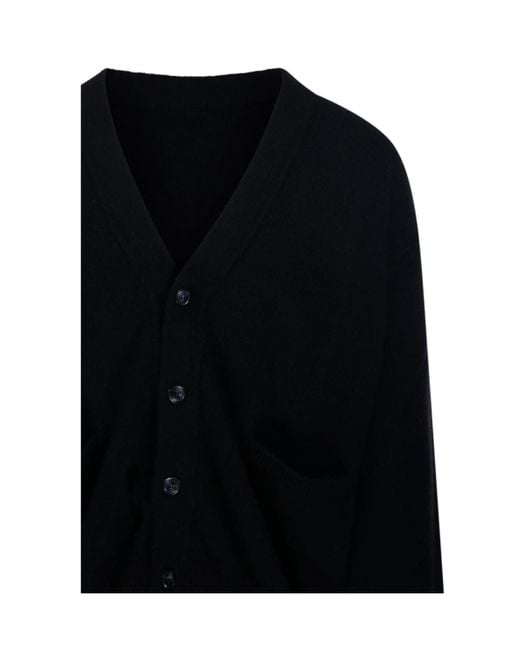 A PAPER KID Black Buttoned Patch-Pocket Cardigan for men