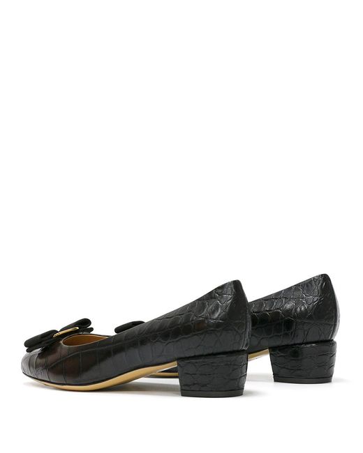 Ferragamo Black Round Head High Heels