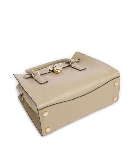 MICHAEL Michael Kors Natural Hamilton Logo-Padlock Pebbled-Leather Tote Bag