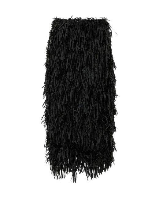 Co. Black Textured Fringe Skirt
