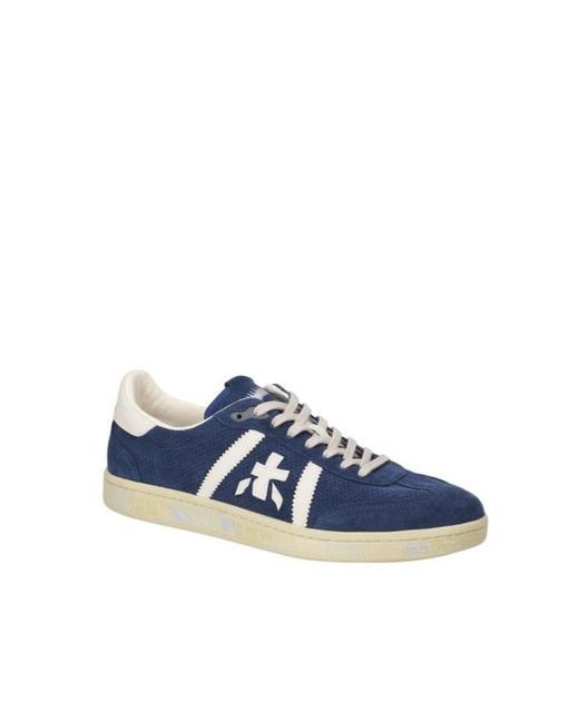 Premiata Blue Round-Toe Sneakers for men