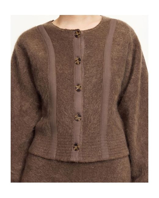 By Malene Birger Brown Pernille Buttoned Panelled Cardigan