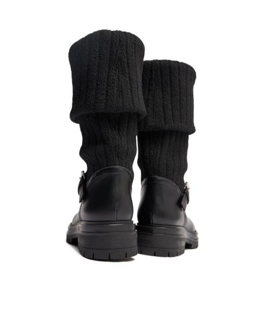 Gianvito Rossi Black Knitted Spliced Short Boots