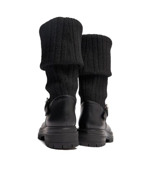 Gianvito Rossi Black Knitted Spliced Short Boots