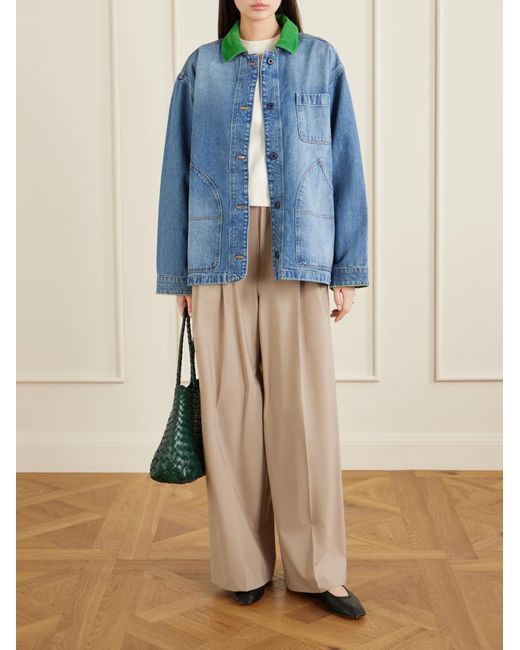 Doen Blue Pascual Corduroy-Trimmed Denim Jacket