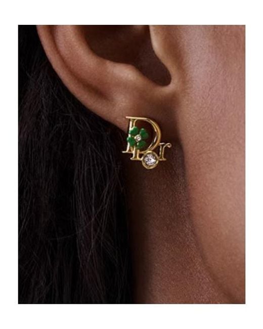 Dior Brown Precious Clover Earrings