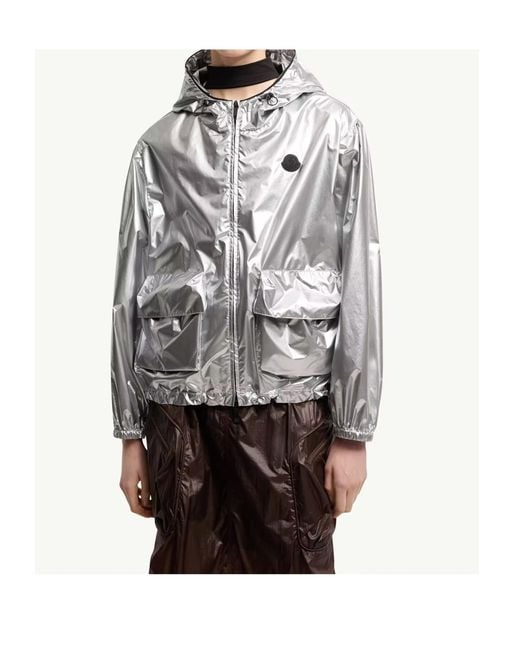 Moncler Gray Moncler Ylang Hooded Metallic Jacket