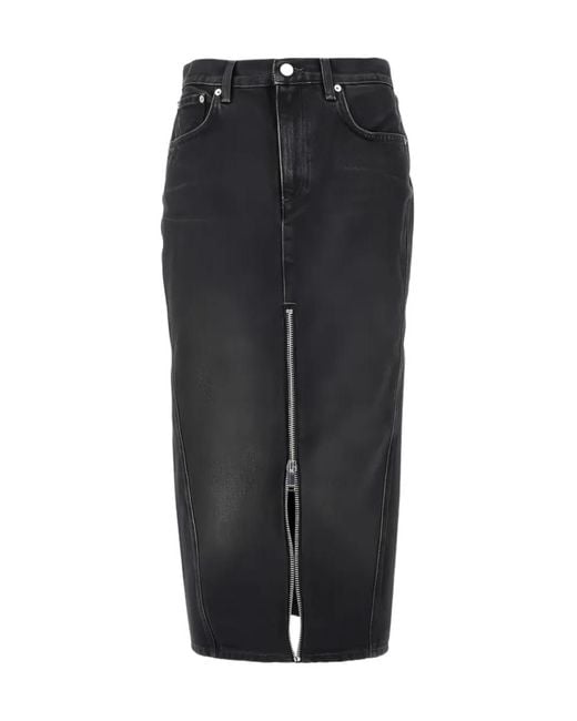 Haikure Black Mira Zip-Front Midi Skirt