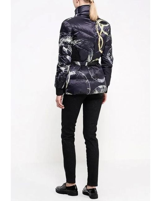 Just Cavalli Black Stand-Collar Cotton Clothes