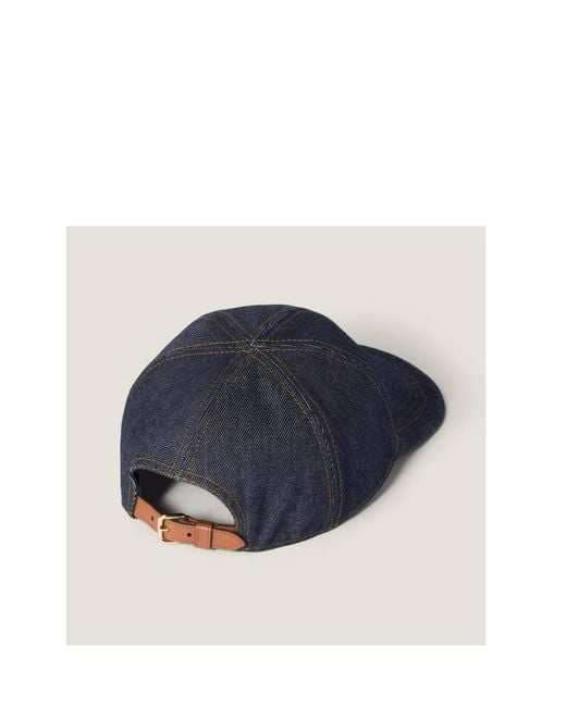 Miu Miu Blue Logo Detailed Baseball Cap