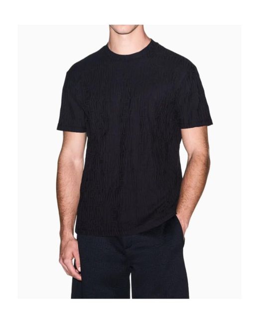 ARMANI EXCHANGE Black Short-Sleeved Crew-Neck T-Shirt for men