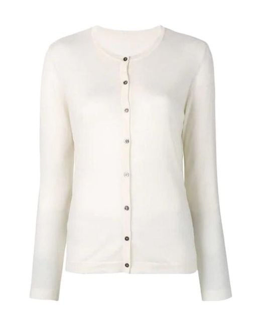 Lela Rose White Button Fitted Cardigan