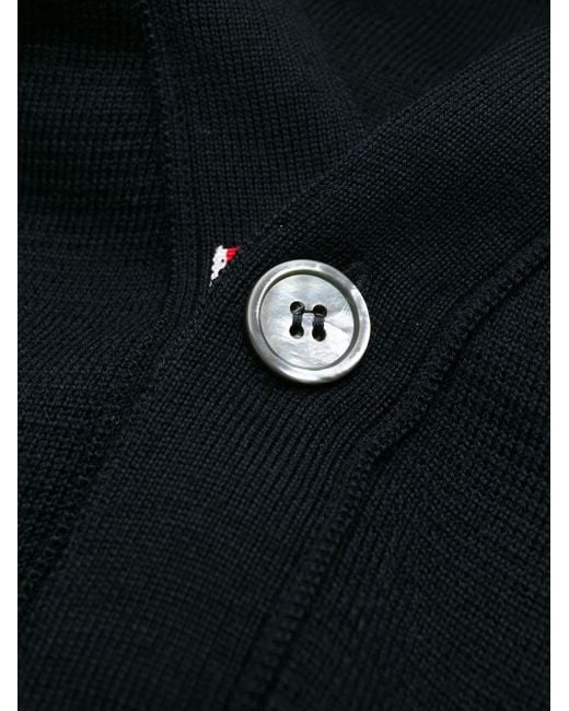 Thom Browne Blue Bar Striped Straight Hem Cardigan for men