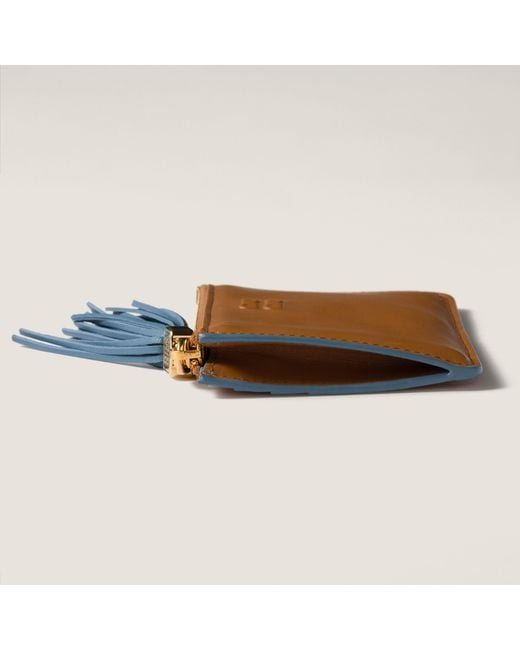 Miu Miu Brown Leather Card Holder