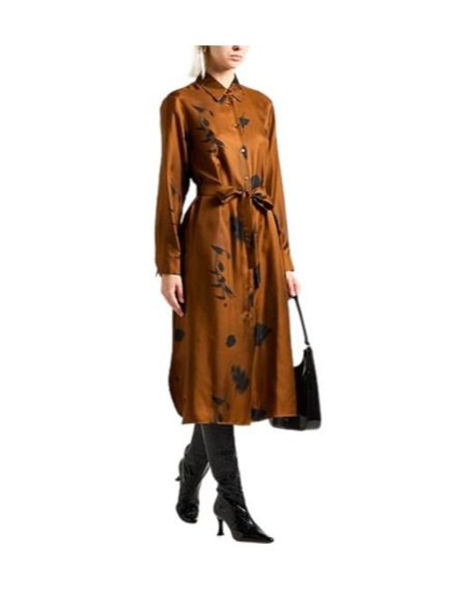 Max Mara Brown Printed Shirt Skirt