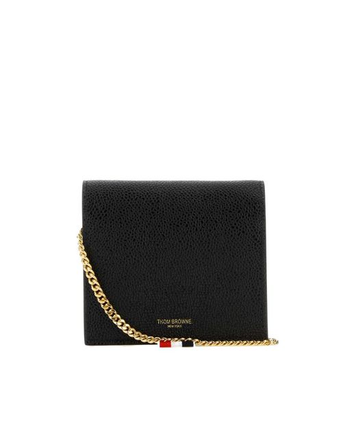 Thom Browne Black Rwb Stripe Strapped Wallet