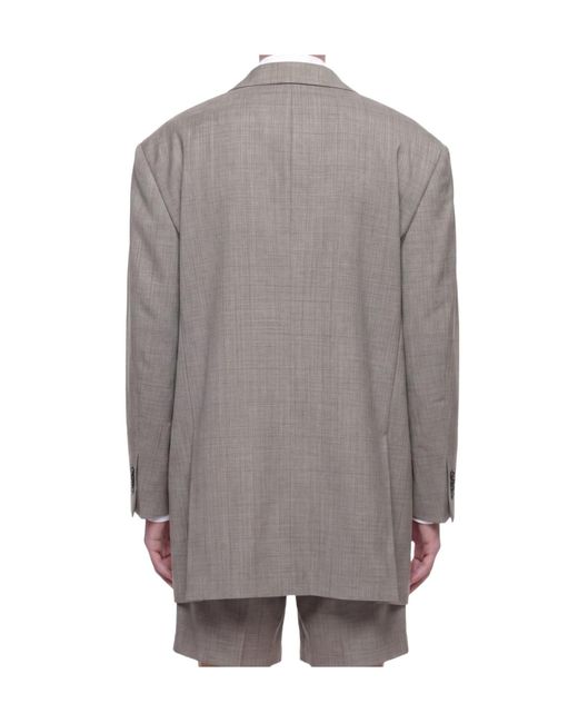 Hed Mayner Gray Double-Breasted Blazer for men