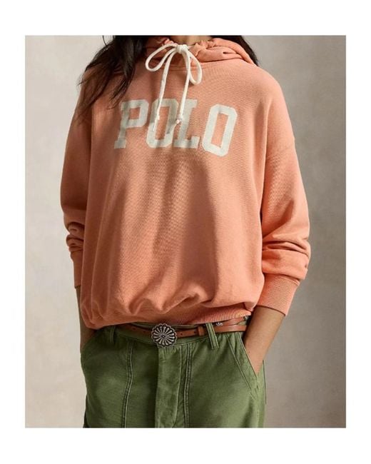 Polo Ralph Lauren Pink Logo Printed Hoodie
