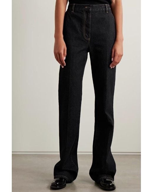 The Row Black Vita Straight Jeans