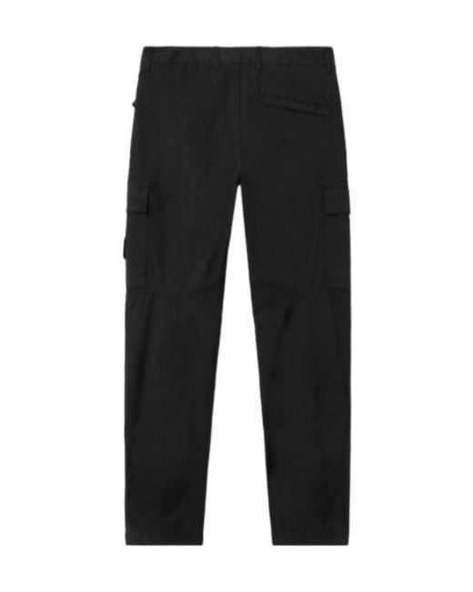 Stone Island Black Tapered Cargo Trousers for men
