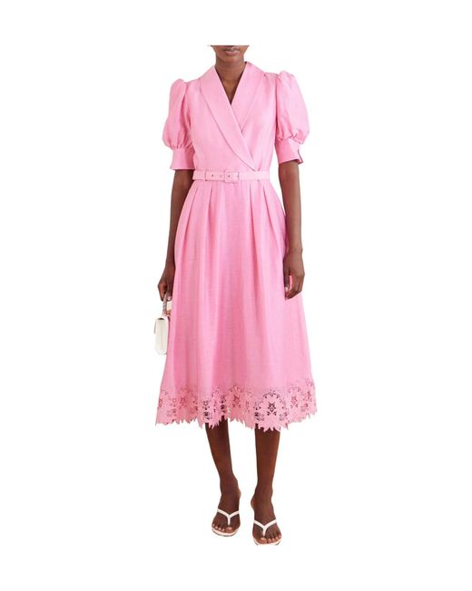 Rebecca Vallance Pink Petalite Midi Dress