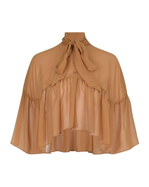 Max Mara Brown Negozi Tie-Neck Cape
