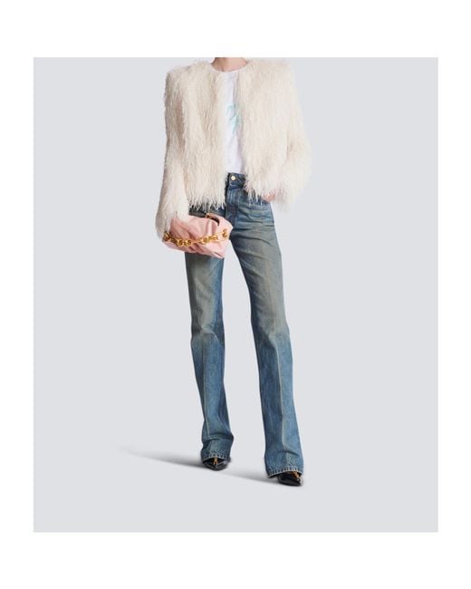 Balmain White Fringed Jacket