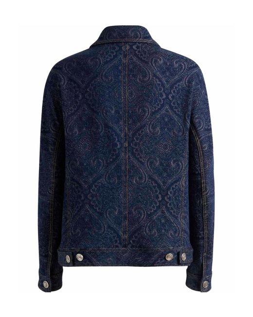 Etro Blue Denim Jacquard Jacket