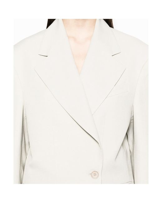 P.A.R.O.S.H. Natural Raisa Single-Breasted Blazer