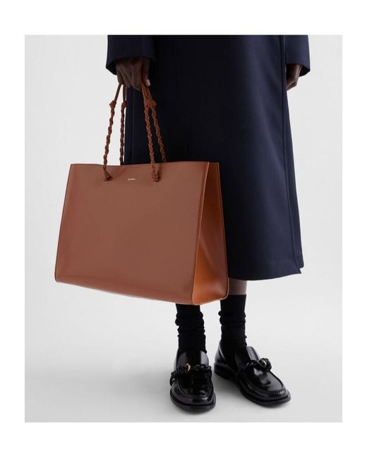 Jil Sander Brown Tangle Tote Bag