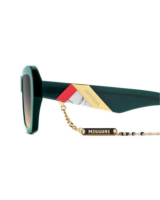 Missoni Green Logo Detail Sunglasses