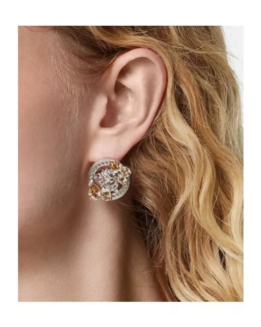 Versace White Embellished Earrings