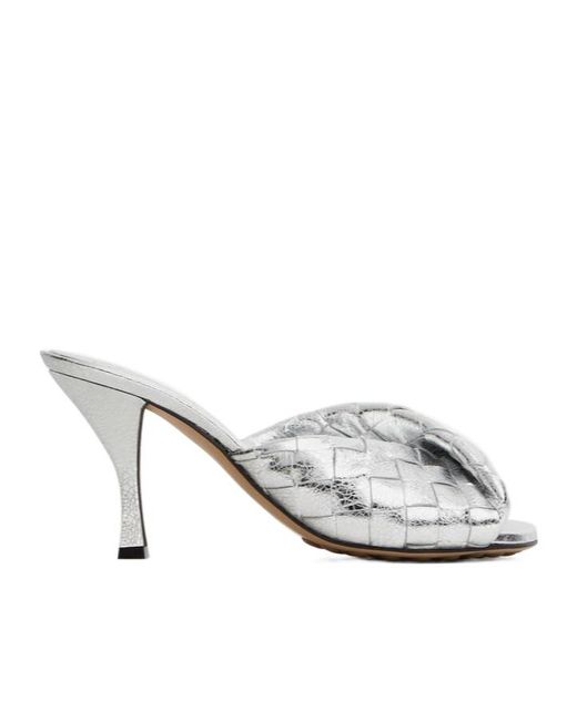 Bottega Veneta White Blink Folded Detailed Mules