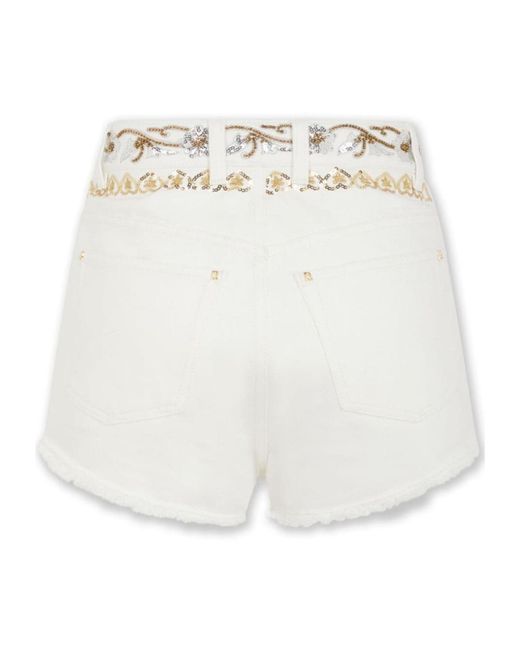 Rabanne White Belt-Loop Shorts