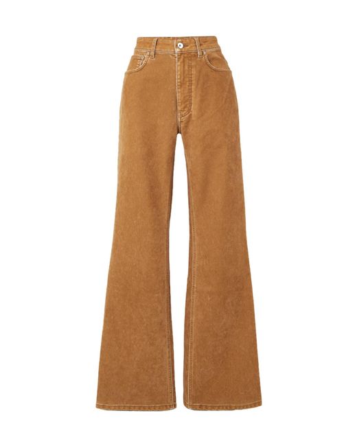 Rabanne Brown Contrast-Stitching Straight Trousers